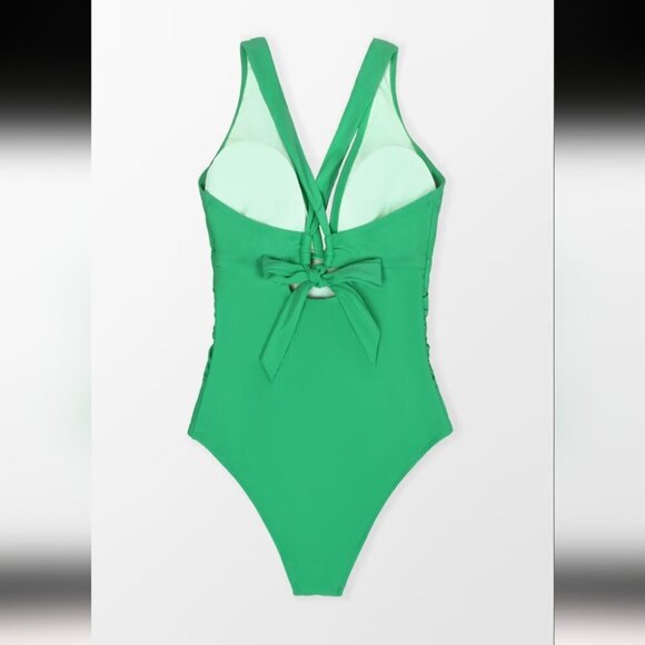 Cupshe Dessert & Daiquiris Shirred Tummy Control Plus Size 1 Piece OX 14-16 NWT - Picture 3 of 7